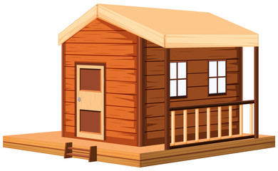 Wooden cottage in 3D design