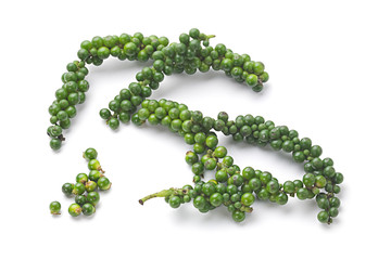 Green peppercorn isolated on white background