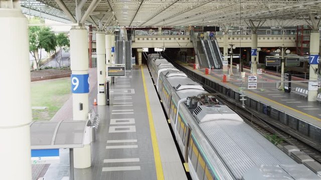 Transperth Train leaving the Central Station