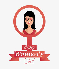 happy womens day poster vector illustration design