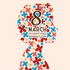 8 march women day eight, vector illustration design