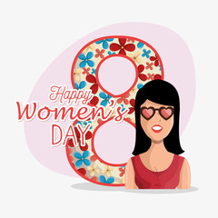 8 march women day eight, vector illustration design