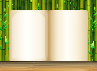 Background template with bamboo