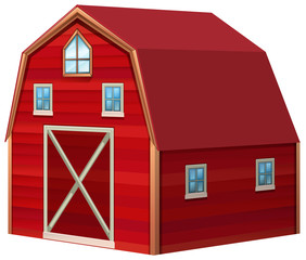 Red barn in 3D design