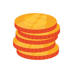 Coins pilled up icon vector illustration graphic design