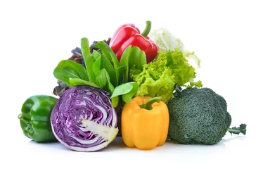 Cercles muraux Légumes Légumes asiatiques sur fond blanc