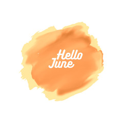 Hello June watercolor wallpaper, greeting card, banner