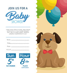 baby shower invitation card vector illustration design