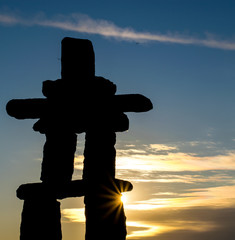 Inukshuk at sunrise