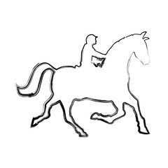 Obraz premium Horse riding equestrian sport icon vector illustration graphic design