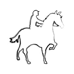 Horse riding equestrian sport icon vector illustration graphic design