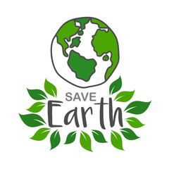 Earth day and eco logo design illustration