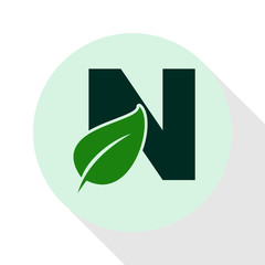 LETTER GREEN LEAF LOGO ICON