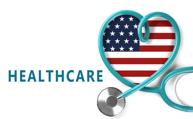 Stethoscope in shape of heart isolated on white. Cardiology concept