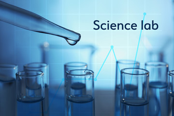 Water dropping from dropper in tube. Water saving concept