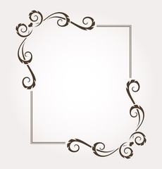 Floral valentine's day frame and page decoration. Vector illustration