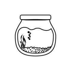 Fishbowl aquarium bowl icon vector illustration graphic design