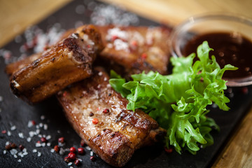 Pork breast on rib