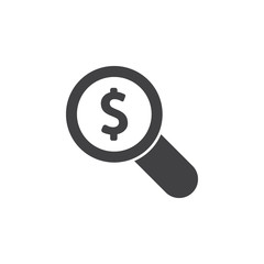 Money Search Icon. Vector illustration