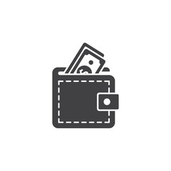 Wallet with dollars icon