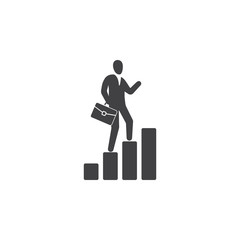 Obraz premium businessman walk on graph icon.