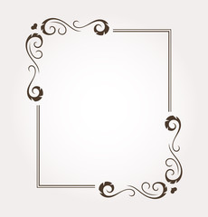 Floral valentine's day frame and page decoration. Vector illustration