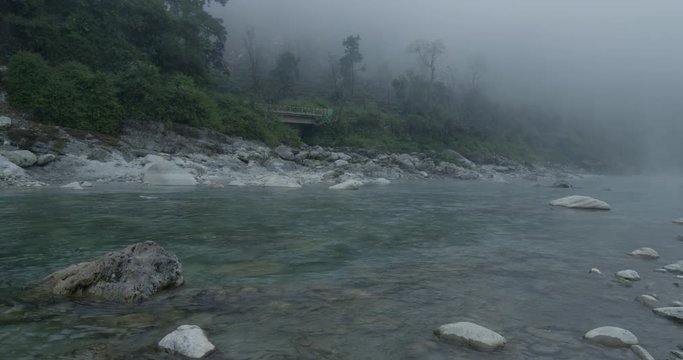 Sunrise on Kosi River in Northern India.