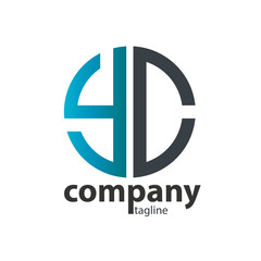 Obraz premium Initial Letter YC With Linked Circle Logo