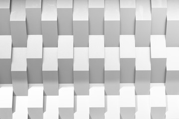 The abstract scene of geometry wall of building in black and white scene