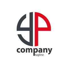Initial Letter YP With Linked Circle Logo