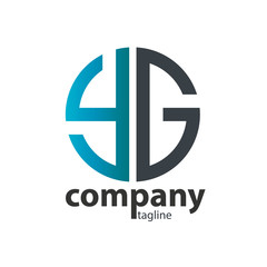 Initial Letter YG With Linked Circle Logo