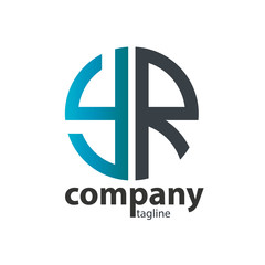 Initial Letter YR With Linked Circle Logo