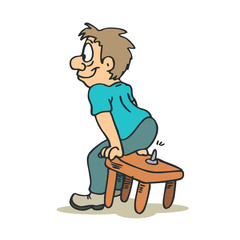 Illustration of a man Sitting on chair . Practical Jokes clipart concept. Illustration vector