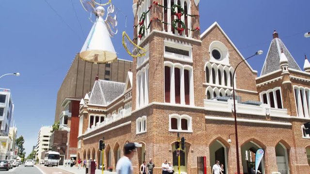 View of Decorated Town Hall Corner Hill at Barrack Street 
