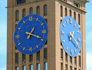 Big clocks attached to a church's tower