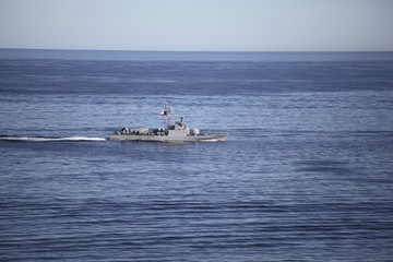Chilean Frigate on the Sea