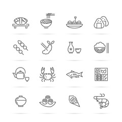 japanese food vector line icons