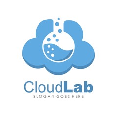 unique and creative cloud logo lab innovation vector