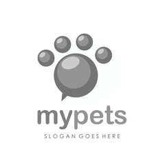 Paw logo design vector 