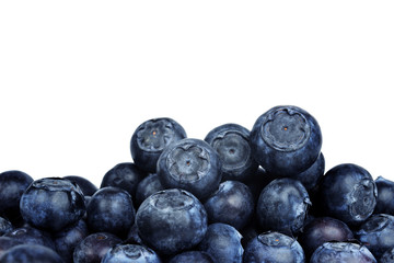 Blueberries isolated on a white background.
