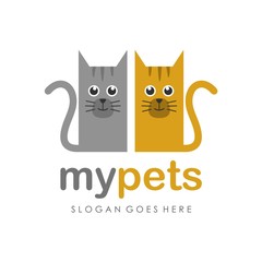 Kitty cat logo design vector