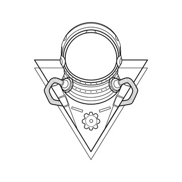 Graphic austronaut in triangle