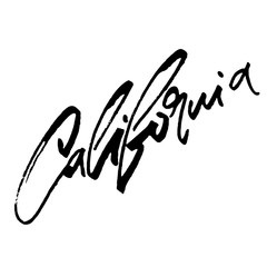 California. Modern Calligraphy Hand Lettering for Serigraphy Print