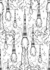 Graphic rocket pattern © Ekaterina Glazkova