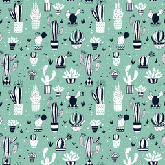 Cactus seamless pattern