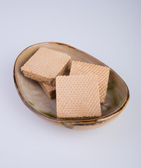 wafer or wafer biscuit on the background.