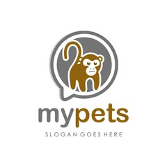 monkey logo design vector