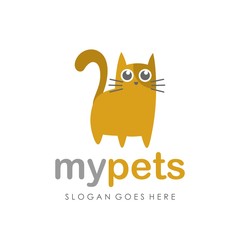 Kitty cat logo design vector