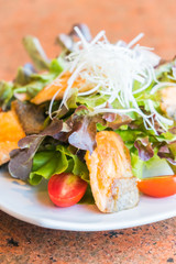 Fried salmon salad