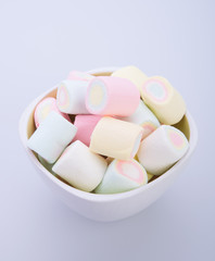 marshmallows or marshmallows candy on the background.